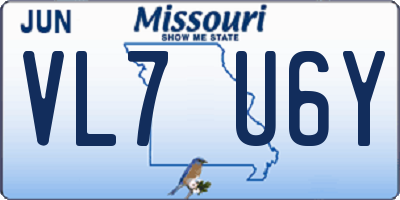 MO license plate VL7U6Y