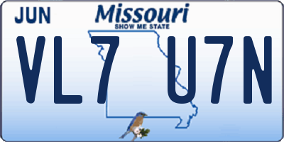 MO license plate VL7U7N
