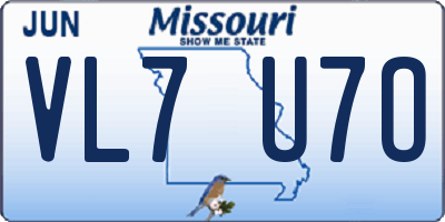 MO license plate VL7U7O