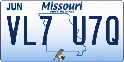 MO license plate VL7U7Q