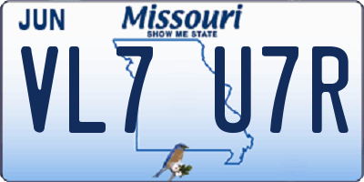 MO license plate VL7U7R