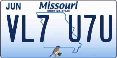 MO license plate VL7U7U