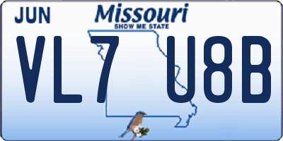 MO license plate VL7U8B