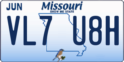 MO license plate VL7U8H