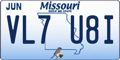 MO license plate VL7U8I