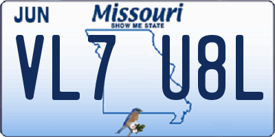 MO license plate VL7U8L