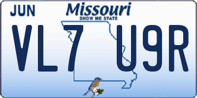 MO license plate VL7U9R