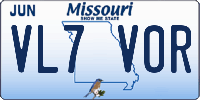 MO license plate VL7V0R