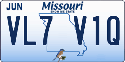 MO license plate VL7V1Q