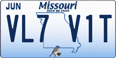 MO license plate VL7V1T