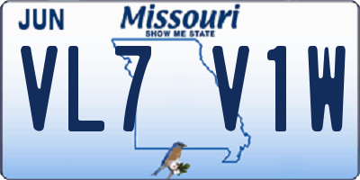 MO license plate VL7V1W