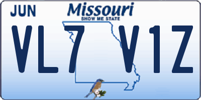 MO license plate VL7V1Z
