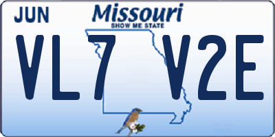 MO license plate VL7V2E