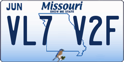 MO license plate VL7V2F