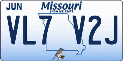 MO license plate VL7V2J