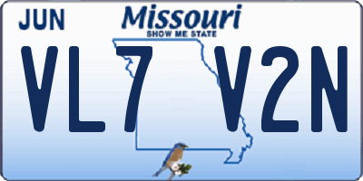 MO license plate VL7V2N