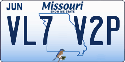 MO license plate VL7V2P
