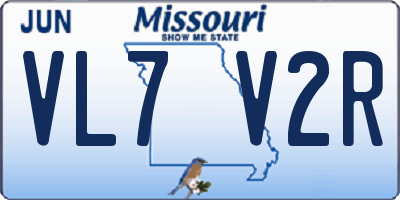 MO license plate VL7V2R