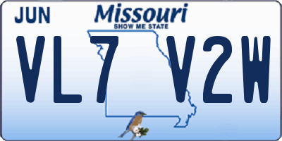 MO license plate VL7V2W