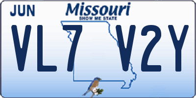 MO license plate VL7V2Y