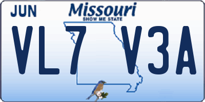 MO license plate VL7V3A