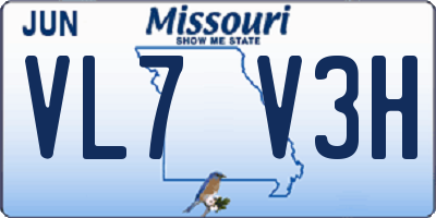 MO license plate VL7V3H