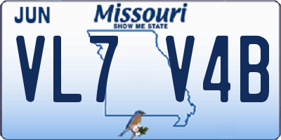MO license plate VL7V4B