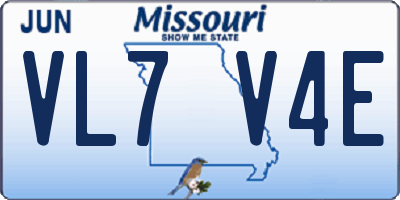 MO license plate VL7V4E