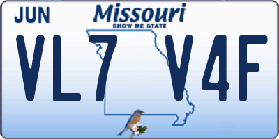 MO license plate VL7V4F