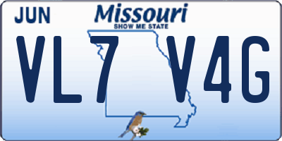MO license plate VL7V4G