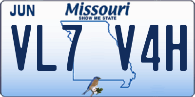 MO license plate VL7V4H