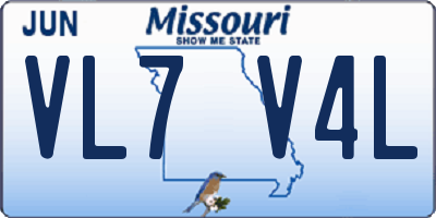 MO license plate VL7V4L