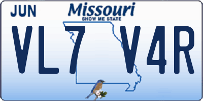MO license plate VL7V4R