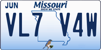 MO license plate VL7V4W