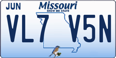 MO license plate VL7V5N