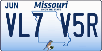 MO license plate VL7V5R