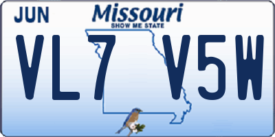 MO license plate VL7V5W