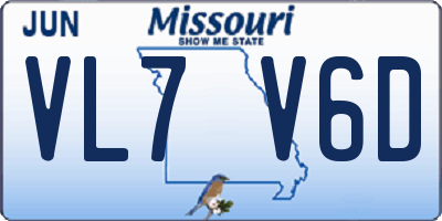 MO license plate VL7V6D
