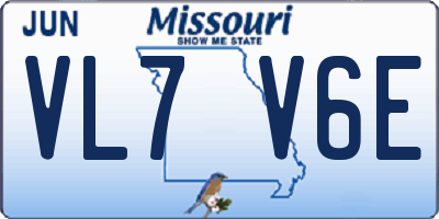 MO license plate VL7V6E