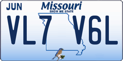 MO license plate VL7V6L