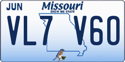 MO license plate VL7V6O