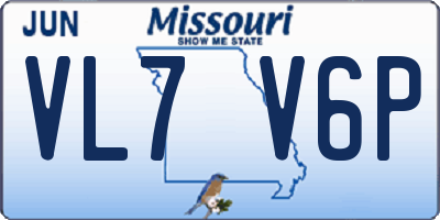 MO license plate VL7V6P