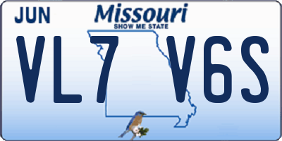 MO license plate VL7V6S