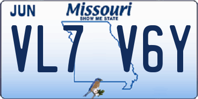 MO license plate VL7V6Y
