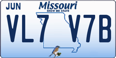 MO license plate VL7V7B