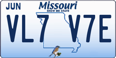 MO license plate VL7V7E