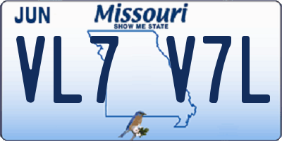 MO license plate VL7V7L