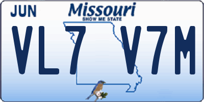 MO license plate VL7V7M