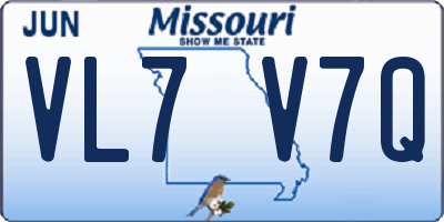 MO license plate VL7V7Q