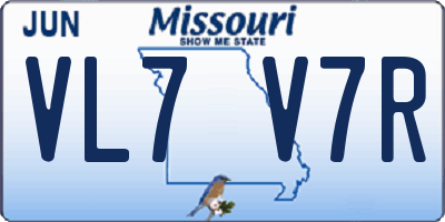 MO license plate VL7V7R